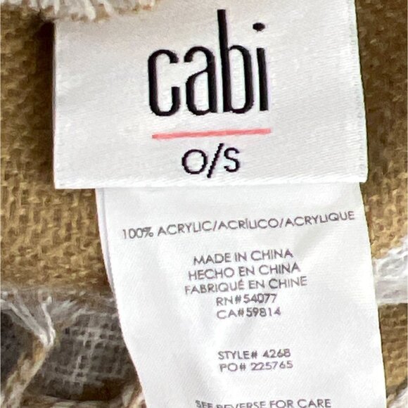 CABI Tigress REVERSIBLE Scarf Camel Gray OS #4268 NWOT - Picture 5 of 5